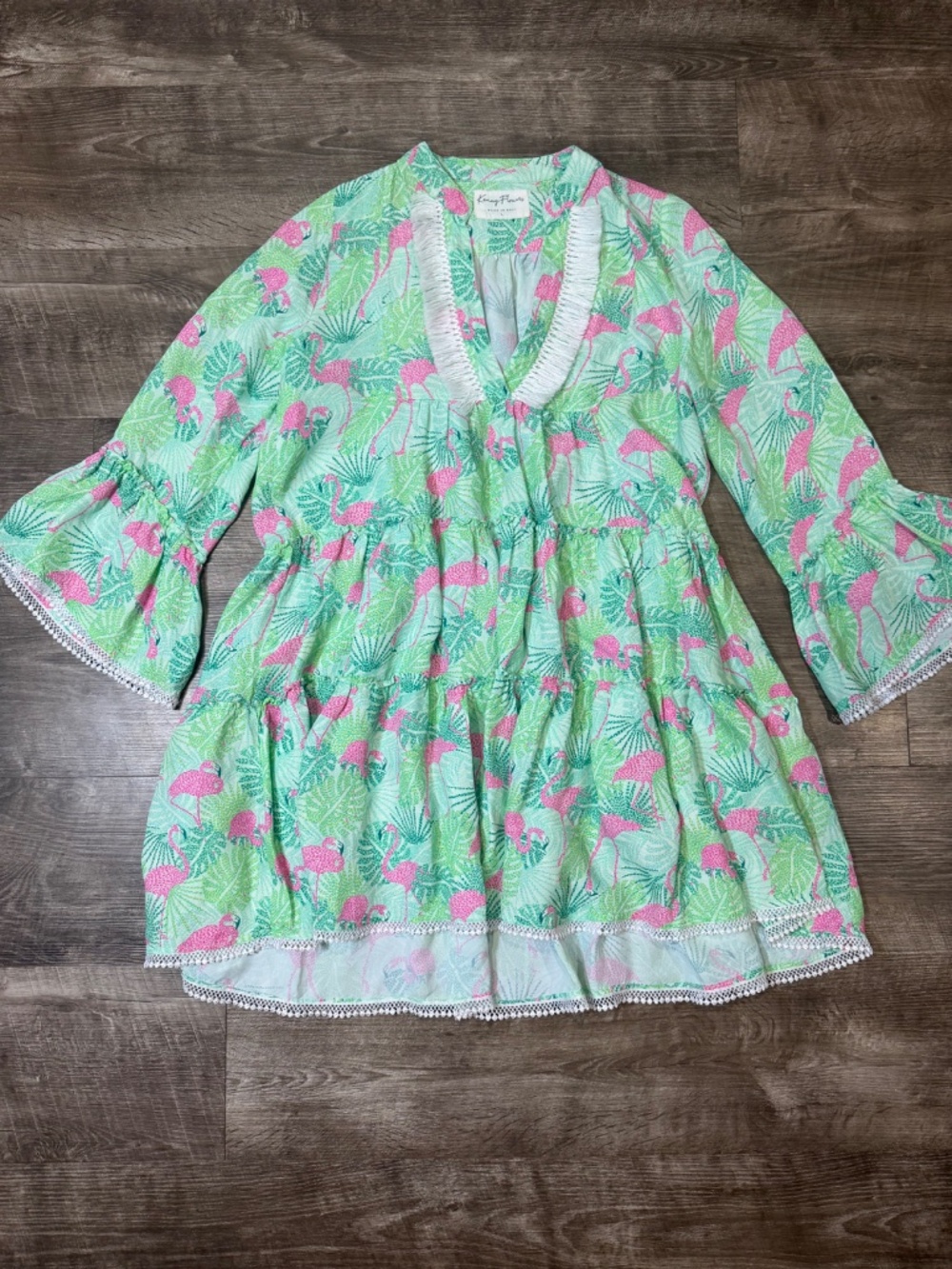 Kenny Flowers women’s The Sunshine State of Mind Womens Summer Dress Flamingos L - Picture 2 of 7